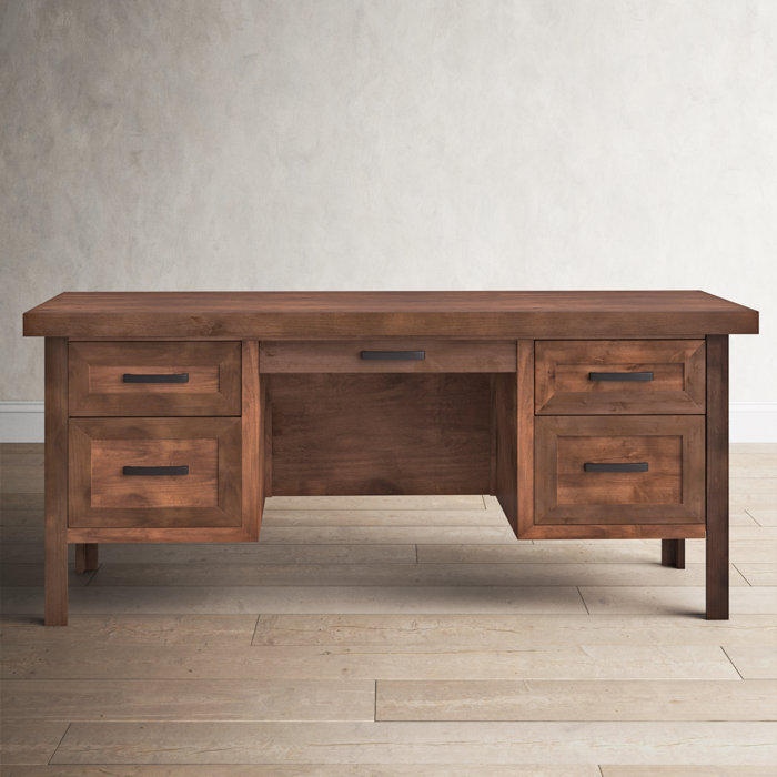Birch Lane™ Chestle 71" Solid Wood and MDF Fully Assembled Executive Desk Birch Lane